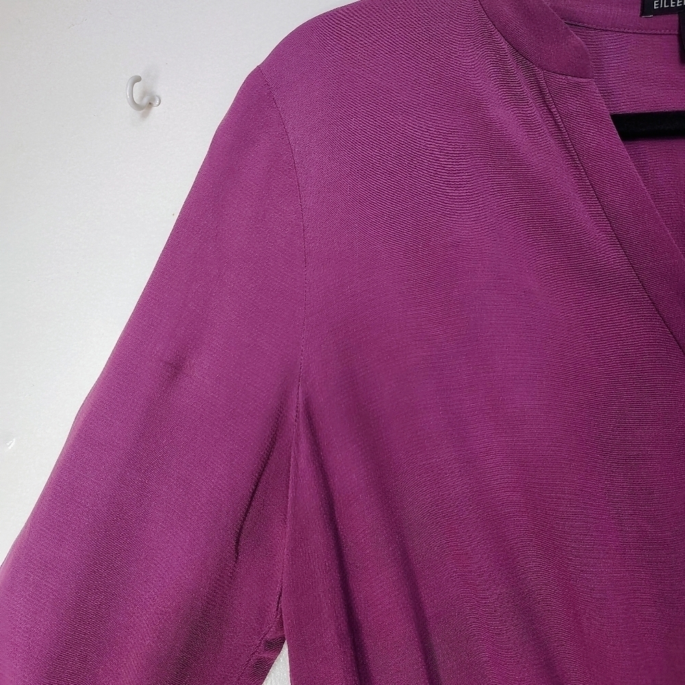 Eileen Fisher Shirt Dress Tencel purple button down  long sleeves, sz M, casual. - Picture 15 of 16
